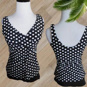 BLACK DOT TWO PIECE SWIMSUIT